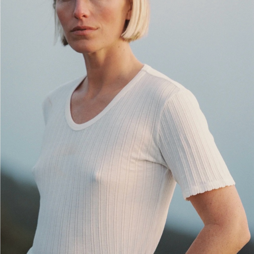 Rudy Jude Cream Ribbed Tee